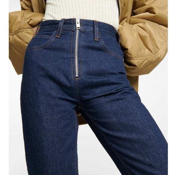 Frame Denim Le High & Tight Exposed Zipper Dark Blue Frayed Hem Jeans 27 - Picture 4 of 11